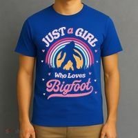 Vintage Bigfoot Just A Girl Who Loves Sasquatch T-Shirt thumb 3