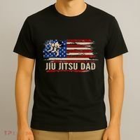 Vintage Bjj Jiujitsu Dad American Usa Flag Sports T-Shirt thumb 3