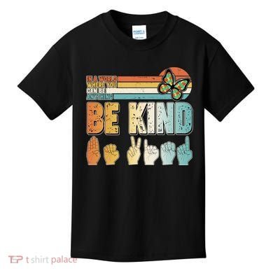 Vintage Be Kind Sign Langage Kids T-Shirt