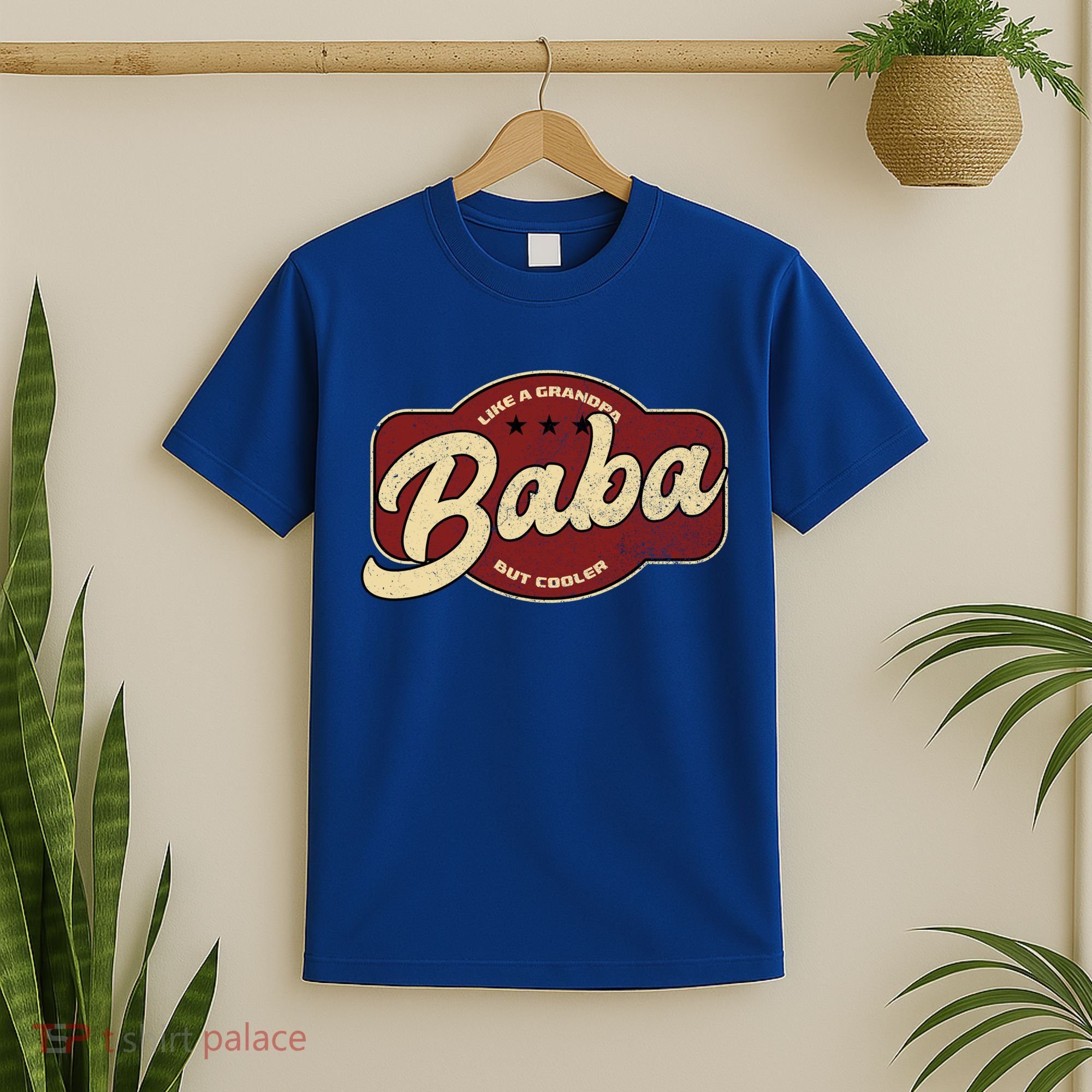 Vintage Baba Like A Grandpa But Cooler Gift Baba Arabic Gift T-Shirt