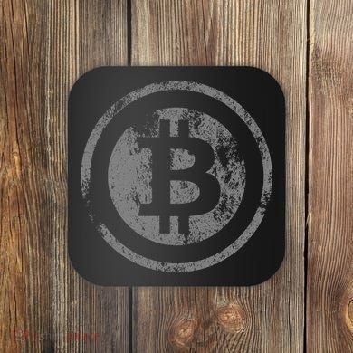 Vintage Bitcoin Logo Coaster