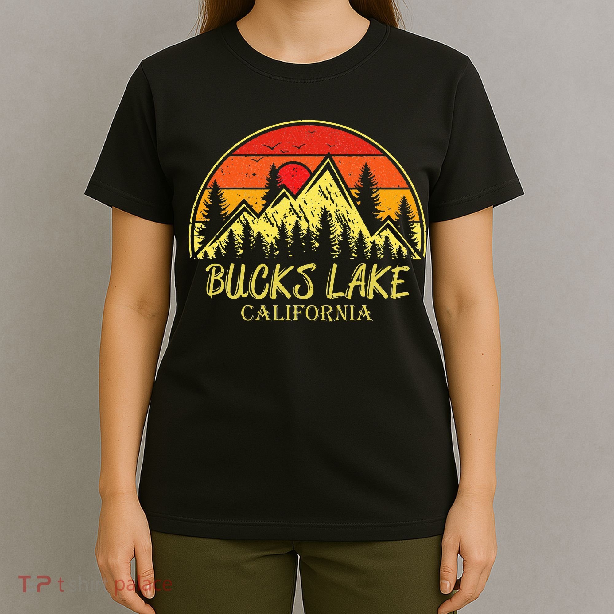 Vintage Bucks Lake California Ca Mountains Hiking Souvenir T-Shirt
