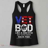 Vet Bod Like Dad Bod But With More Back Pain Veterans Day Women's Tank Top thumb 3