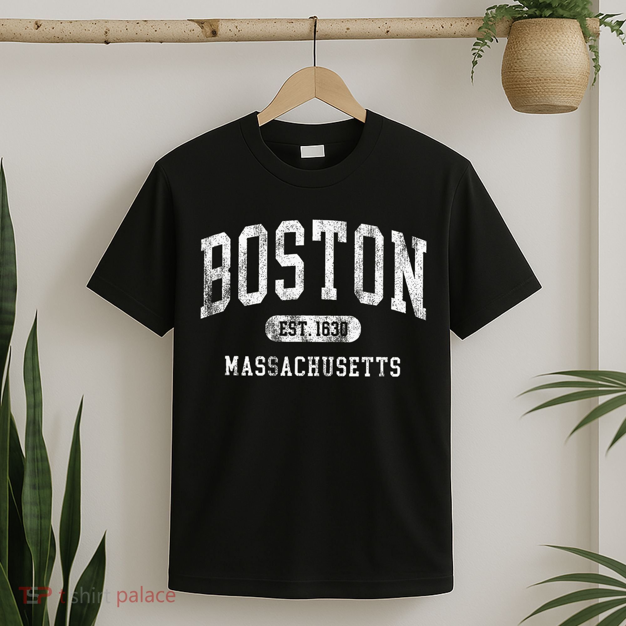 Vintage Boston Massachusetts Established 1630 Throwback T-Shirt