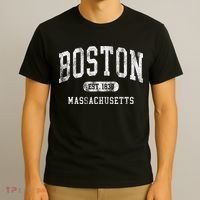 Vintage Boston Massachusetts Established 1630 Throwback T-Shirt thumb 3