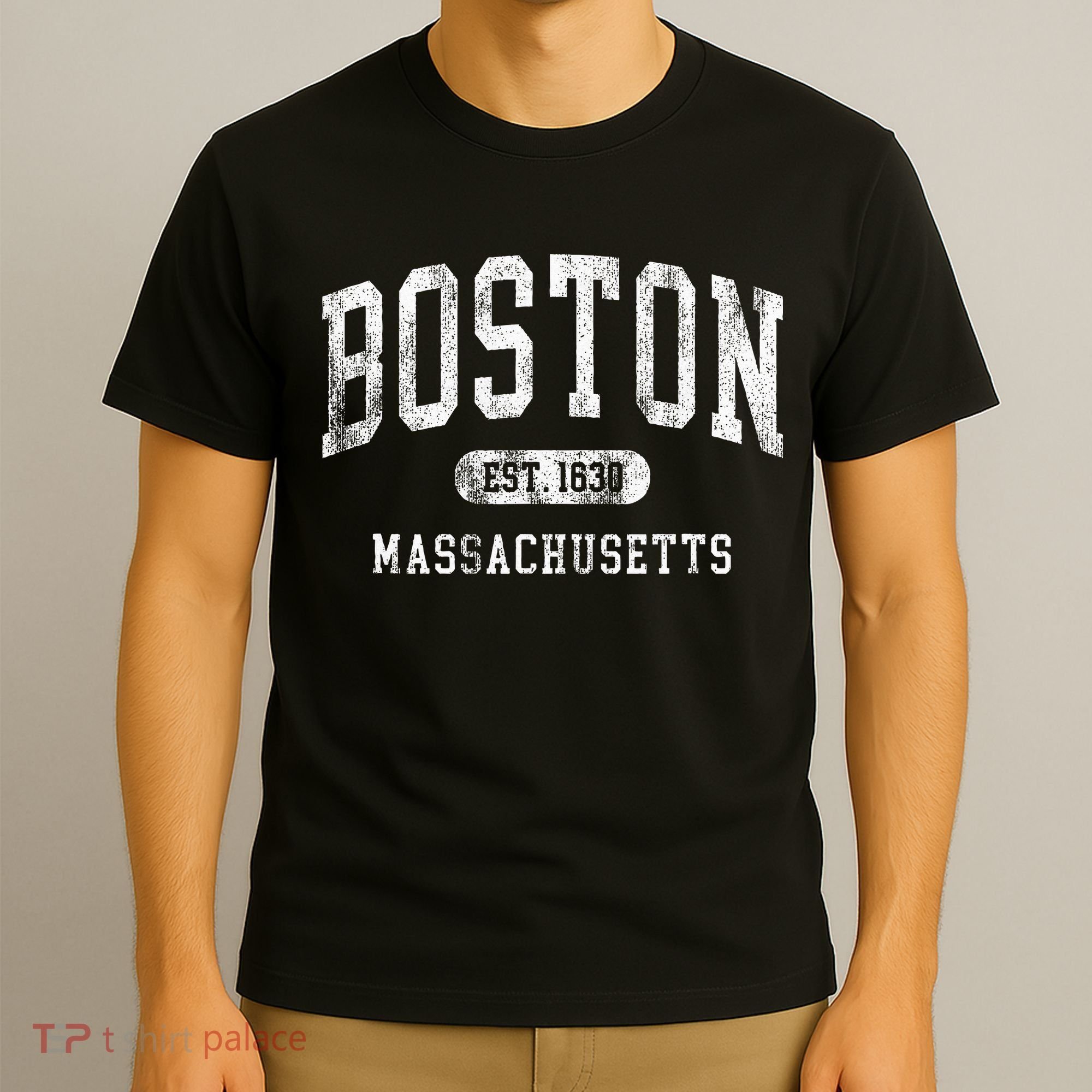 Vintage Boston Massachusetts Established 1630 Throwback T-Shirt