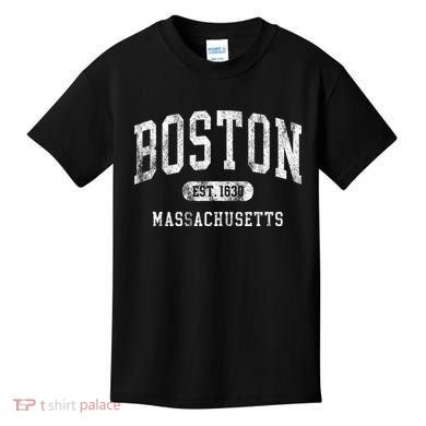Vintage Boston Massachusetts Established 1630 Throwback Kids T-Shirt