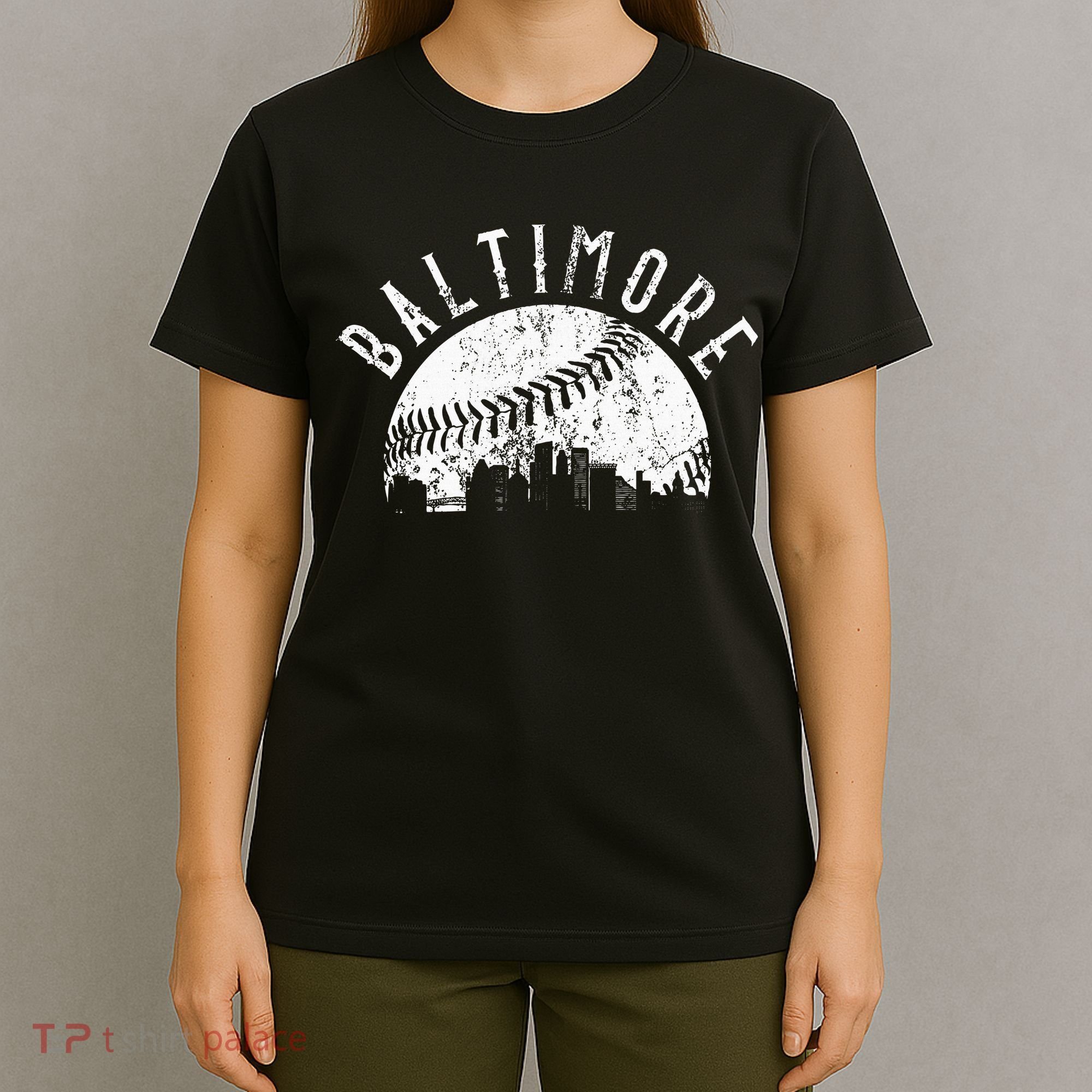 Vintage Baltimore Maryland Skyline T-Shirt