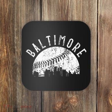 Vintage Baltimore Maryland Skyline Coaster