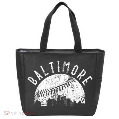 Vintage Baltimore Maryland Skyline Tote Bag