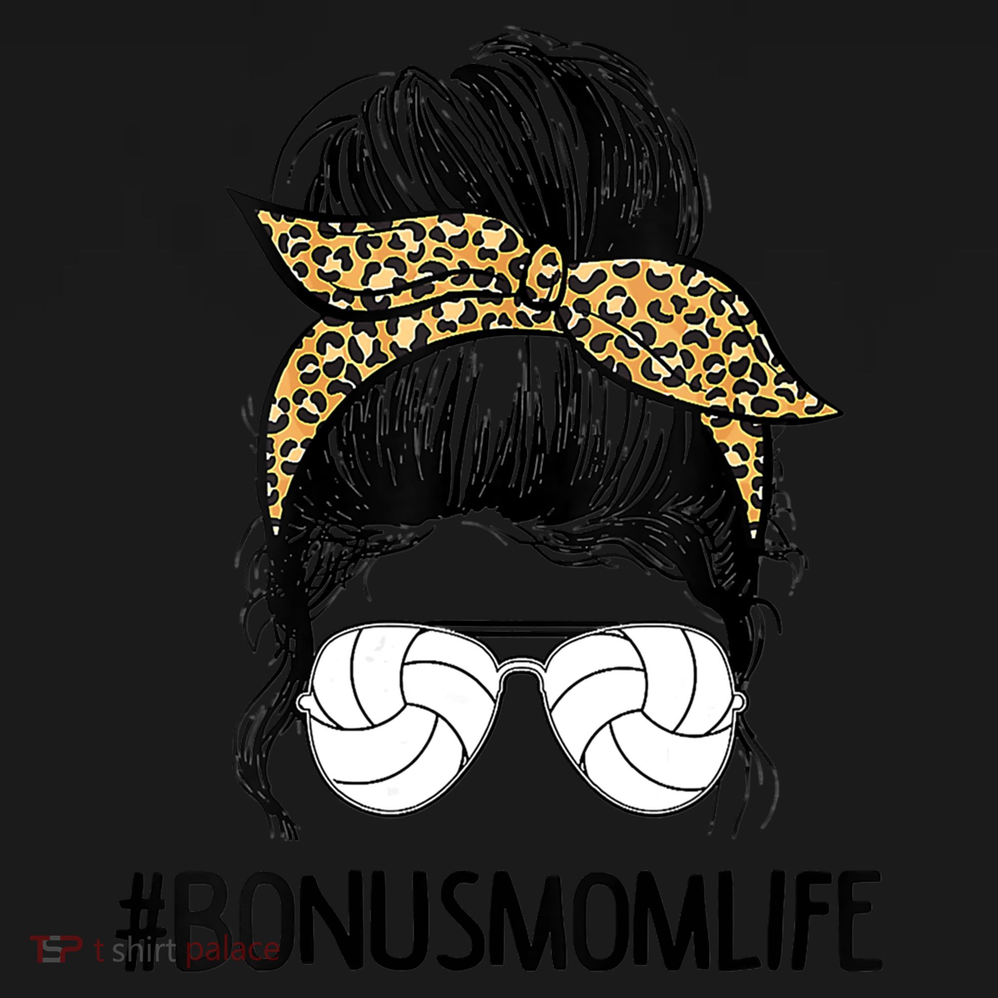 Volleyball Bonus Mom Life Messy Bun Leopard Mother’S Day Cute Gift Ornament