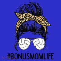 Volleyball Bonus Mom Life Messy Bun Leopard Mother’S Day Cute Gift T-Shirt thumb 7