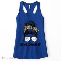 Volleyball Bonus Mom Life Messy Bun Leopard Mother’S Day Cute Gift Women's Tank Top thumb 0