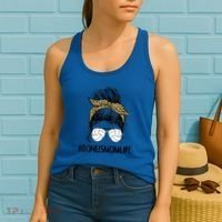 Volleyball Bonus Mom Life Messy Bun Leopard Mother’S Day Cute Gift Women's Tank Top thumb 2