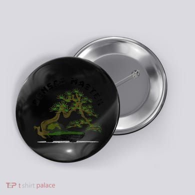 Vintage Bonsai Master Bonsai Tree Button