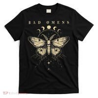 Vintage Bad Music Rock 90s Moth And Moons Vaporware Omens T-Shirt thumb 0