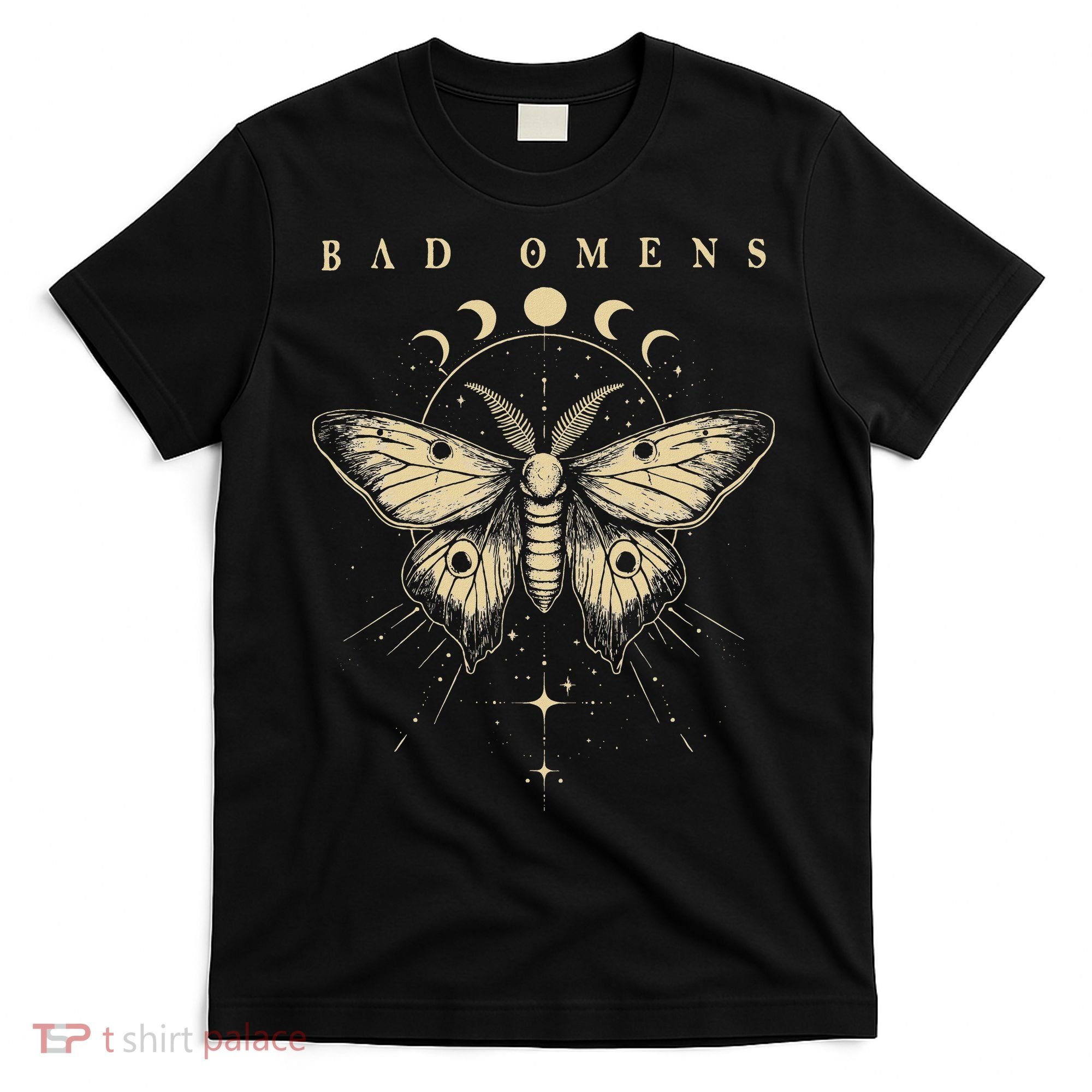 Vintage Bad Music Rock 90s Moth And Moons Vaporware Omens T-Shirt