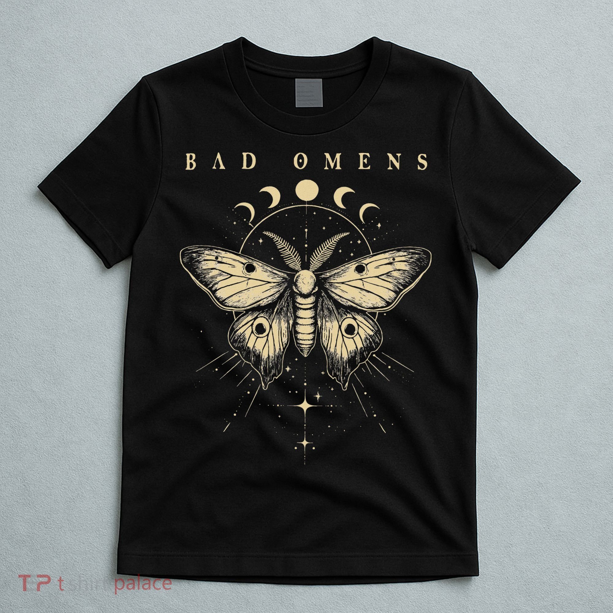 Vintage Bad Music Rock 90s Moth And Moons Vaporware Omens T-Shirt