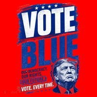 Vote Blue Our Democracy Rights Future Anti Trump Santa Hat thumb 1