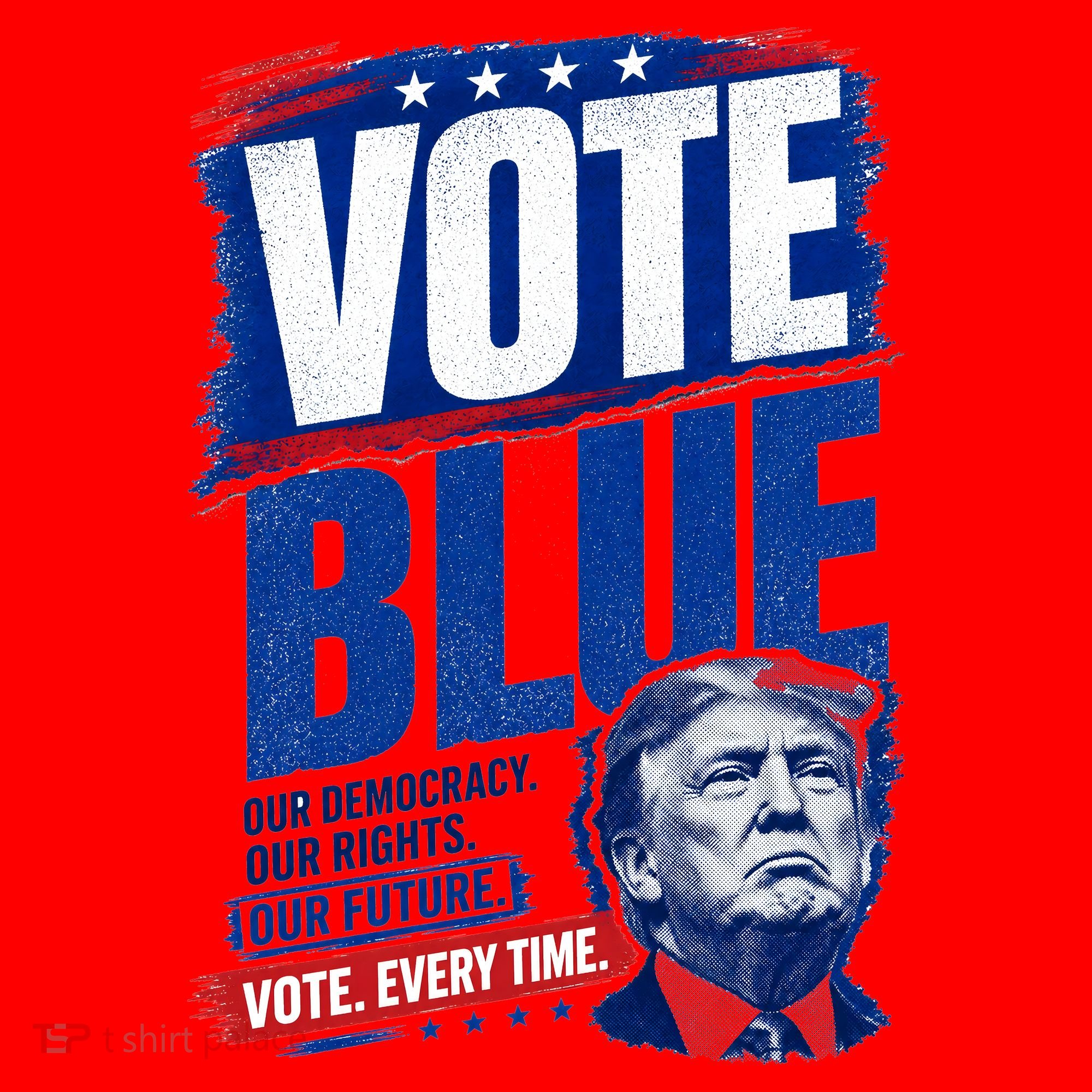 Vote Blue Our Democracy Rights Future Anti Trump Santa Hat