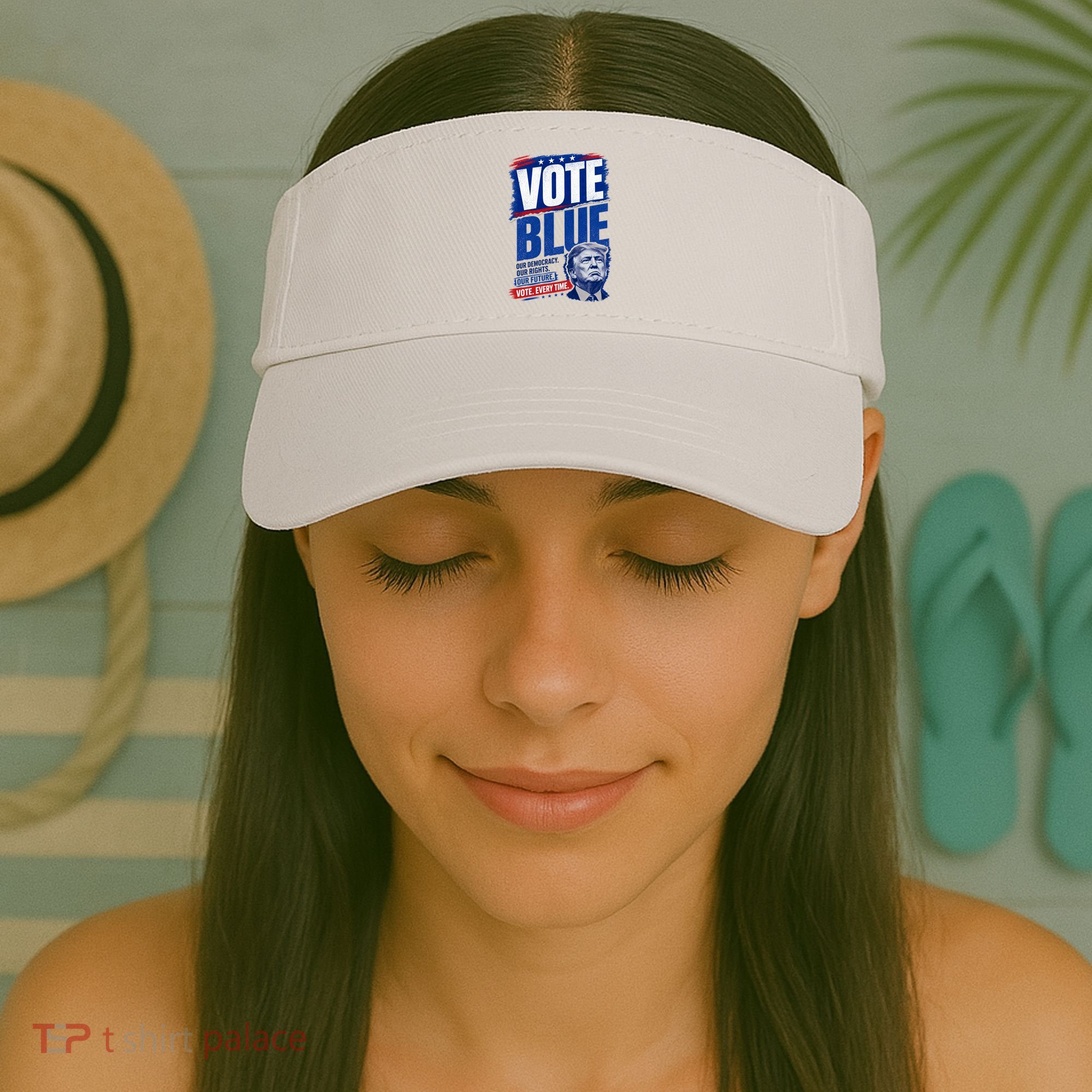 Vote Blue Our Democracy Rights Future Anti Trump Visor