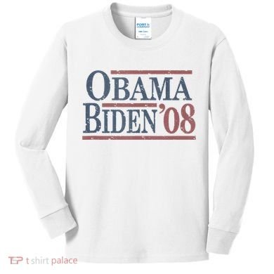 Vintage Barack Obama Joe Biden 2008 Kids Long Sleeve Shirt