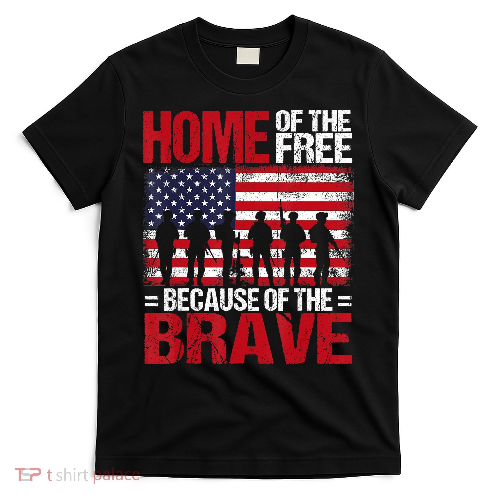 Vintage Because Of The Brave Veteran 4Th Of July T-Shirt