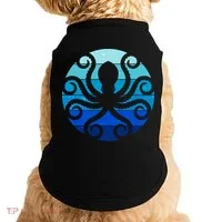 Vintage Blue Octopus Emblem Doggie Tank thumb 0