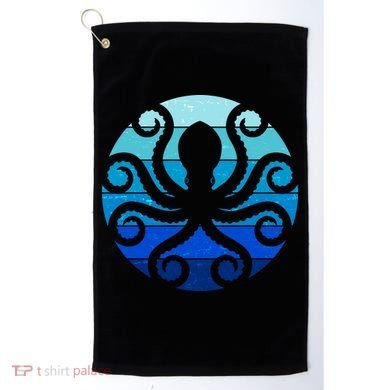 Vintage Blue Octopus Emblem Golf Towel
