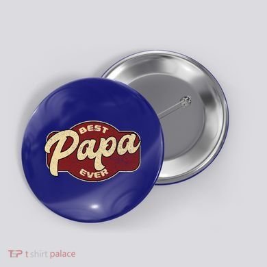 Vintage Best Papa Ever Dad Papa Cute Gift Button