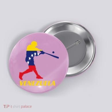 Venezuelan Baseball Player Batter National Team Flag Gift Button