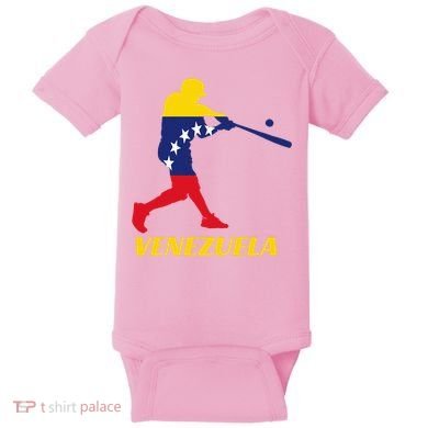 Venezuelan Baseball Player Batter National Team Flag Gift Baby Bodysuit