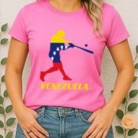 Venezuelan Baseball Player Batter National Team Flag Gift Women's T-Shirt thumb 2