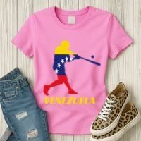 Venezuelan Baseball Player Batter National Team Flag Gift Women's T-Shirt thumb 3