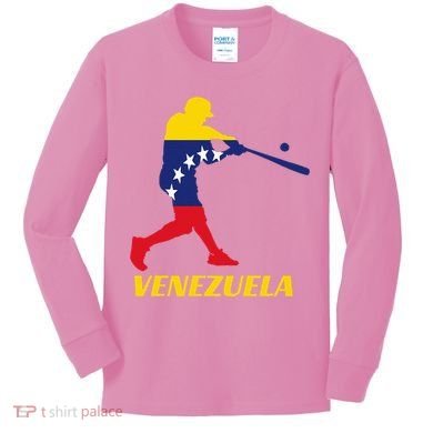 Venezuelan Baseball Player Batter National Team Flag Gift Kids Long Sleeve Shirt