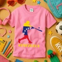 Venezuelan Baseball Player Batter National Team Flag Gift Kids T-Shirt thumb 3