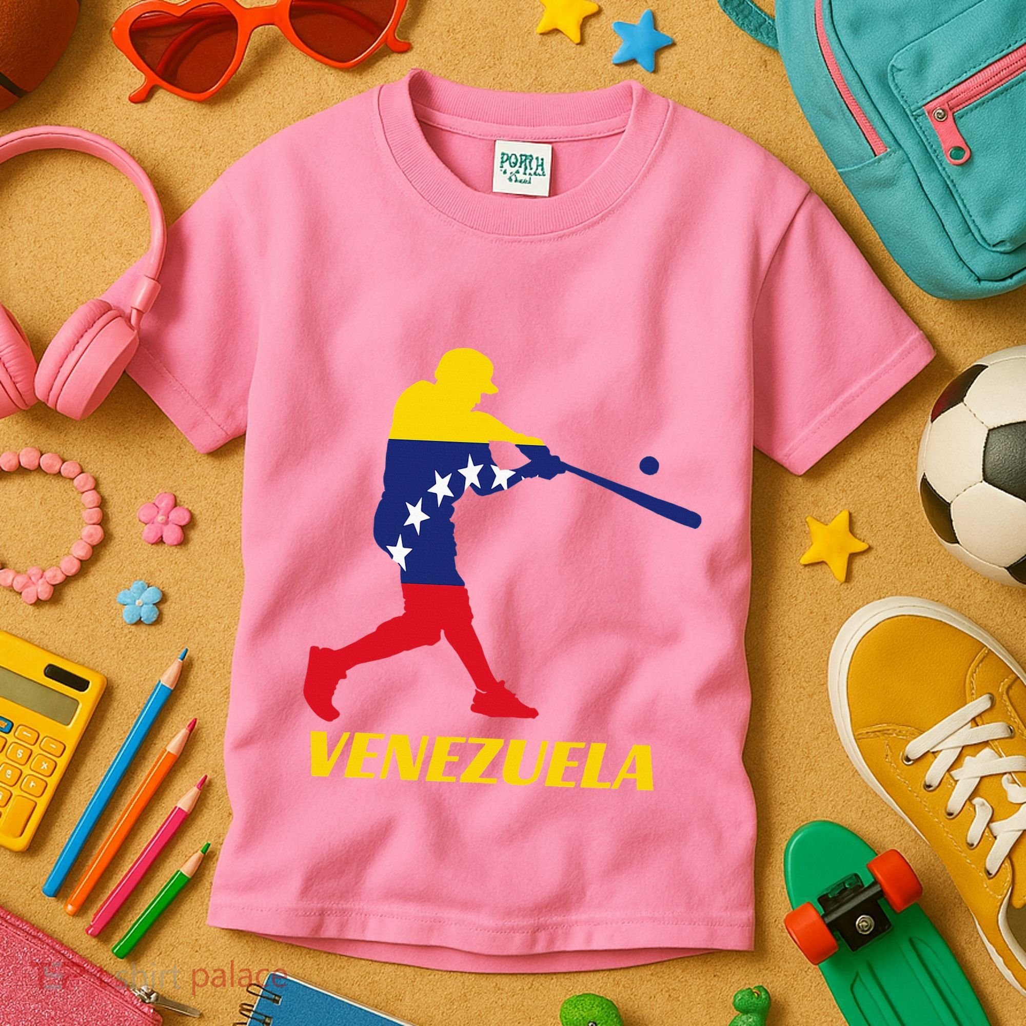 Venezuelan Baseball Player Batter National Team Flag Gift Kids T-Shirt