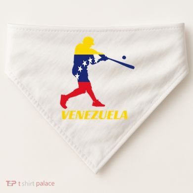Venezuelan Baseball Player Batter National Team Flag Gift USA-Made Doggie Bandana