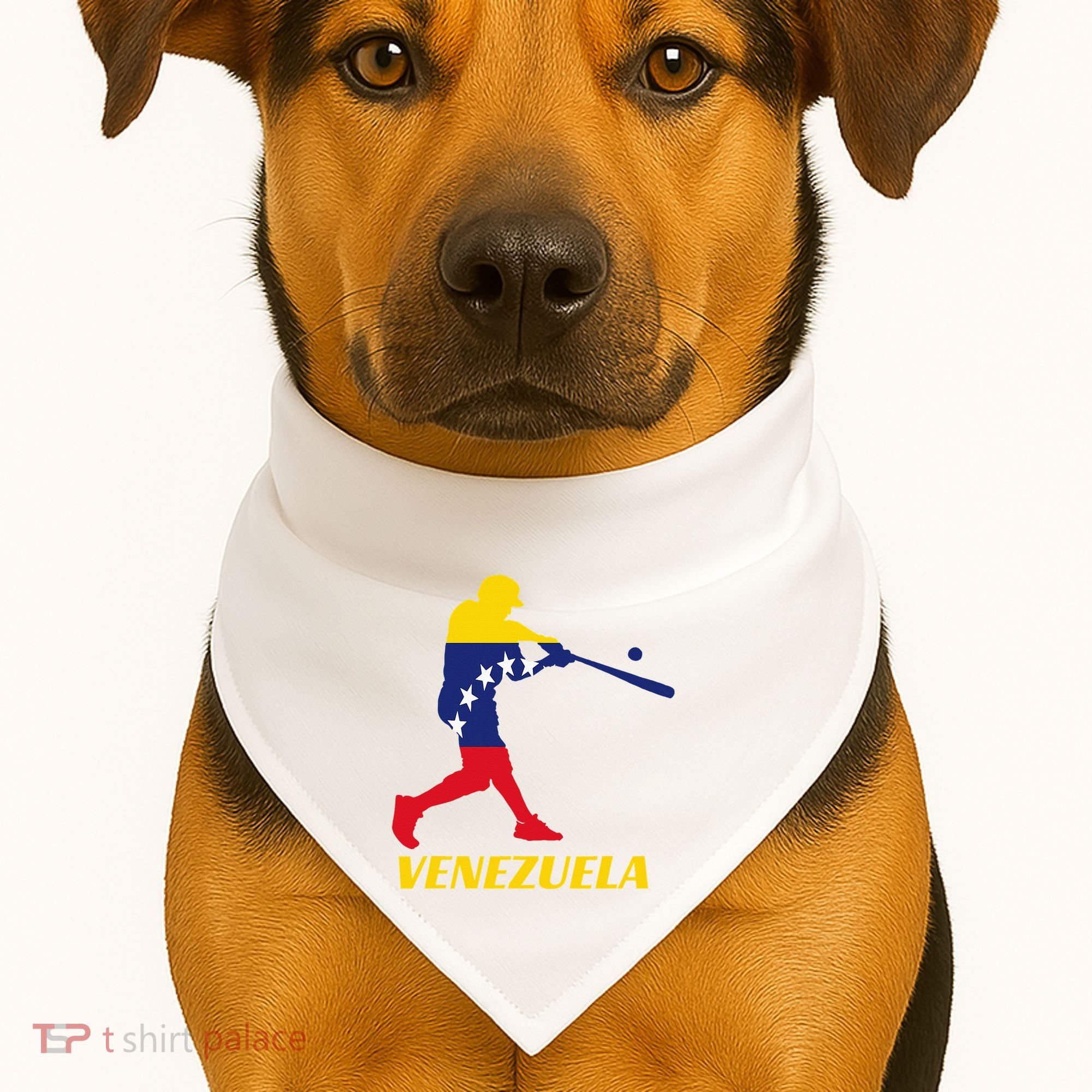 Venezuelan Baseball Player Batter National Team Flag Gift USA-Made Doggie Bandana