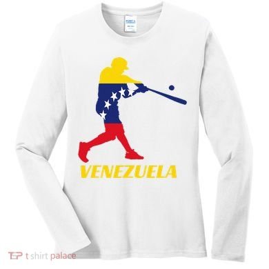 Venezuelan Baseball Player Batter National Team Flag Gift Women's Long Sleeve Shirt
