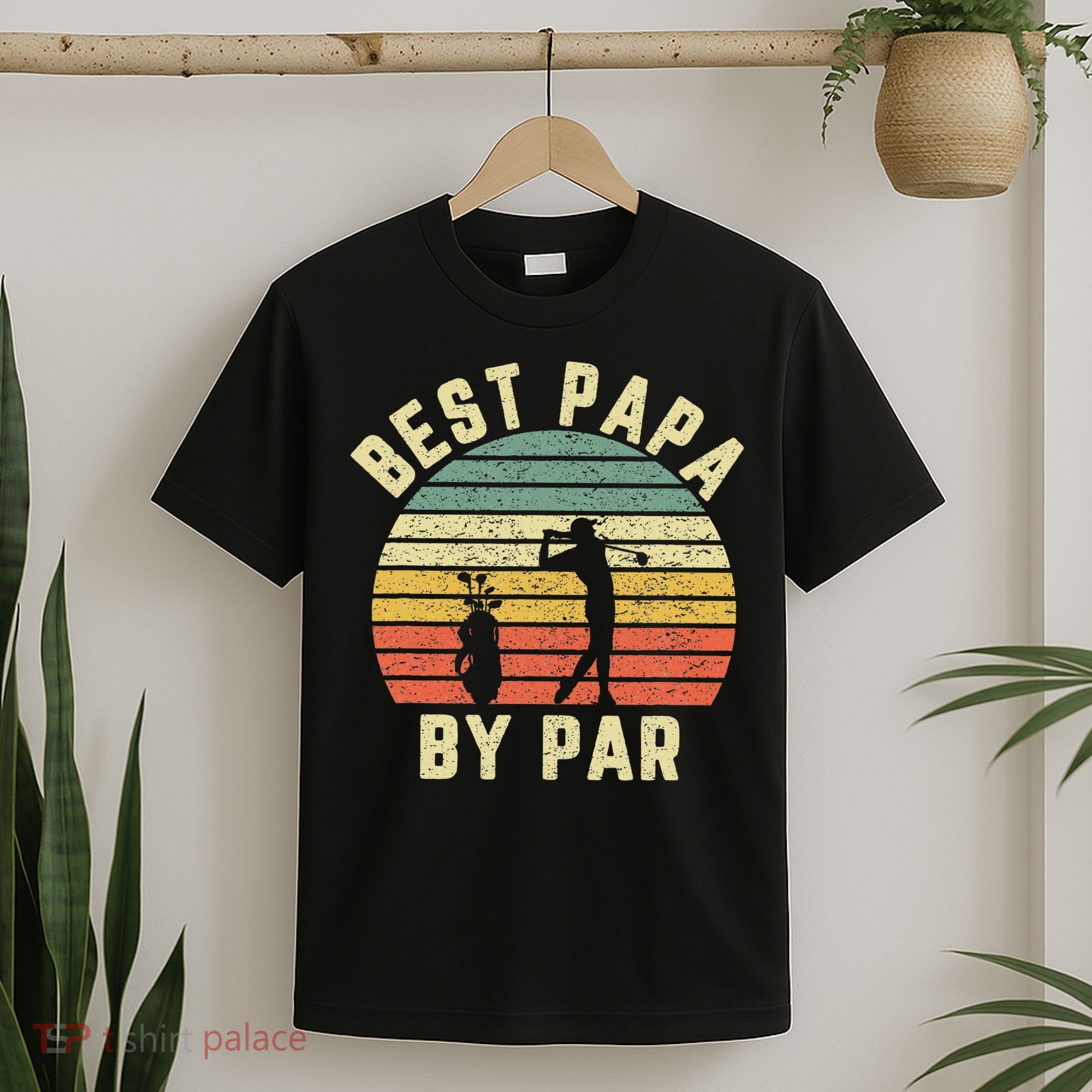 Vintage Best Papa By Par Funny Father's Day Golfing T-Shirt