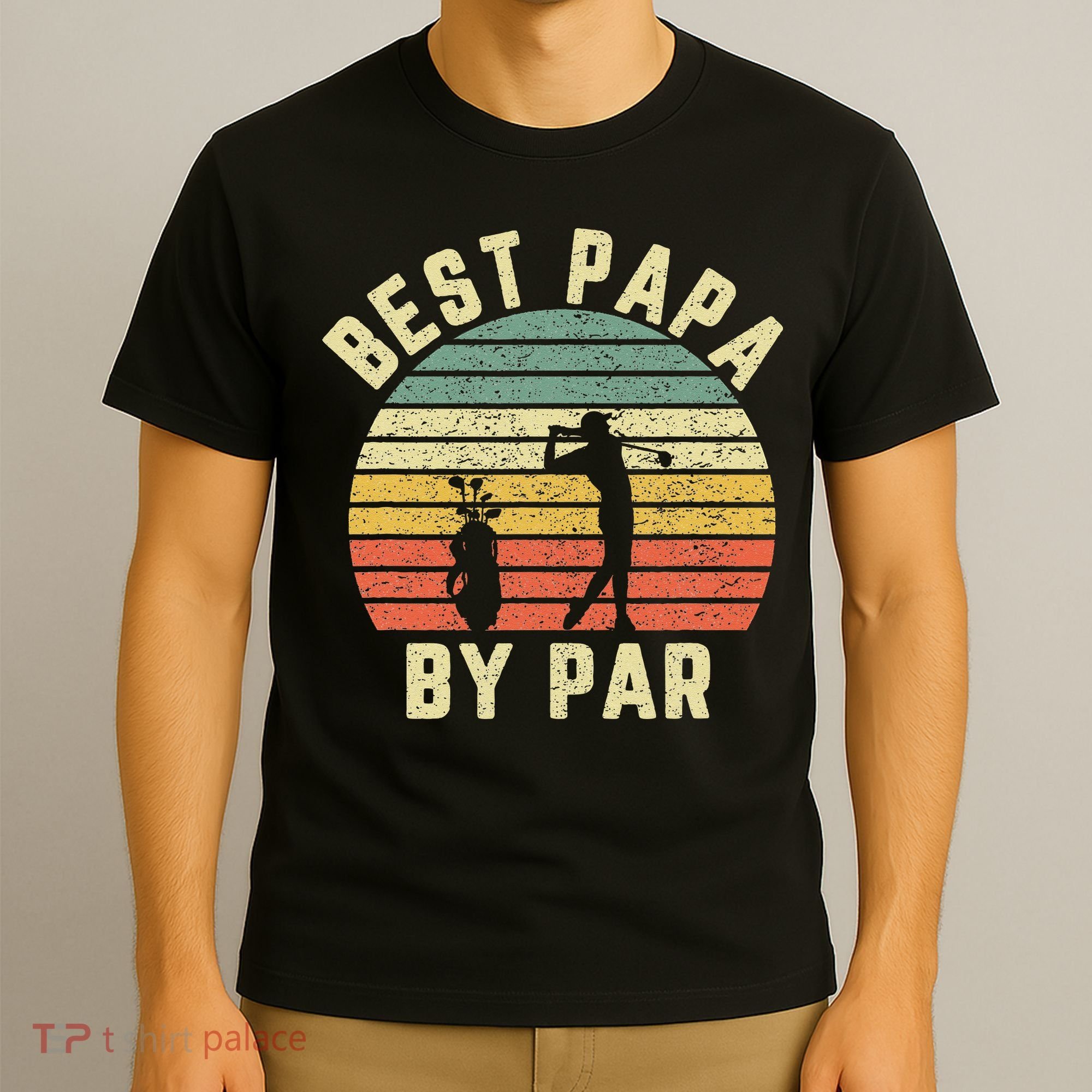 Vintage Best Papa By Par Funny Father's Day Golfing T-Shirt