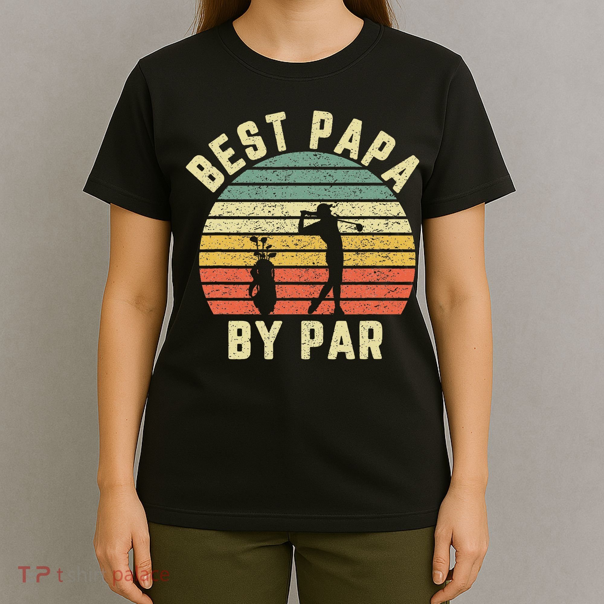 Vintage Best Papa By Par Funny Father's Day Golfing T-Shirt