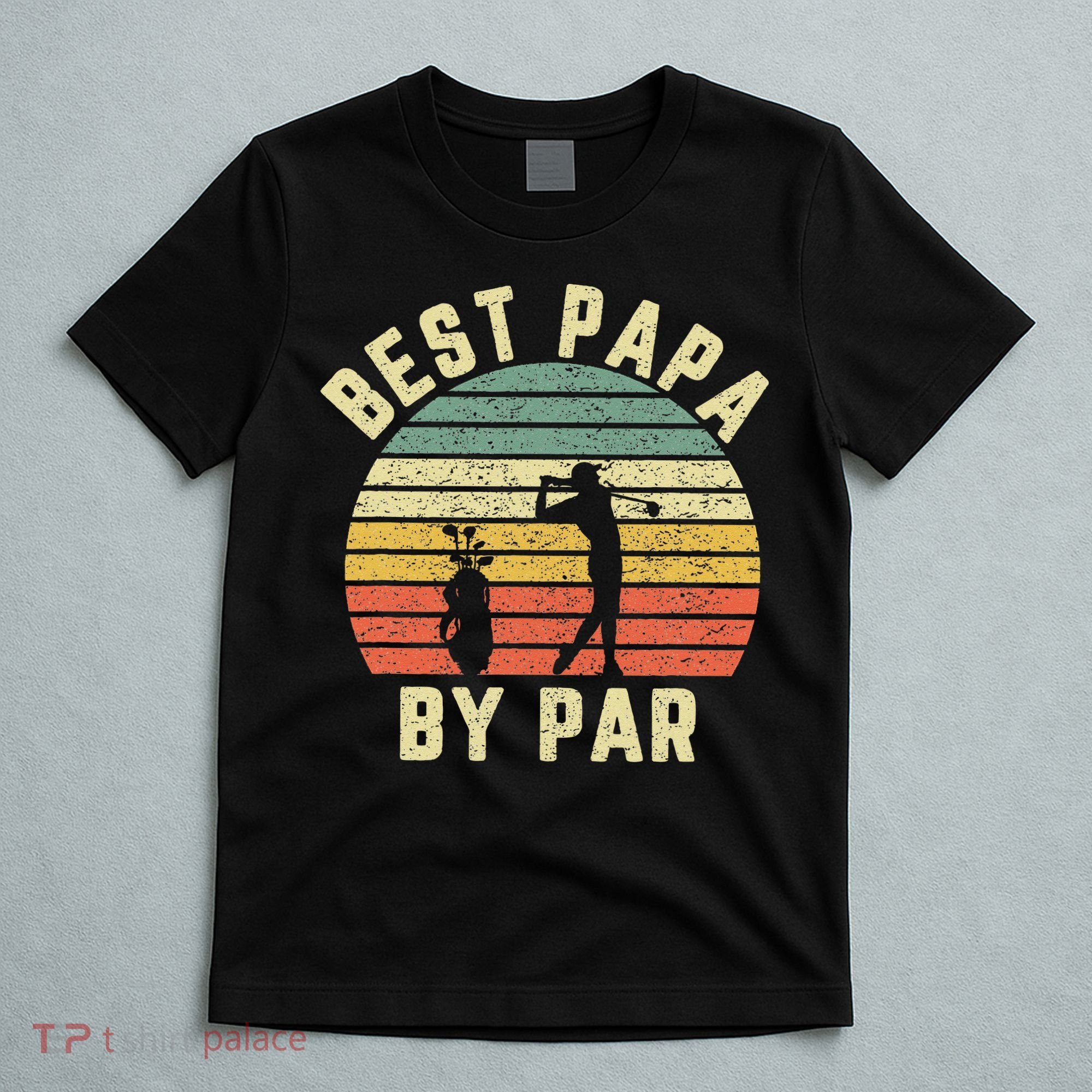 Vintage Best Papa By Par Funny Father's Day Golfing T-Shirt