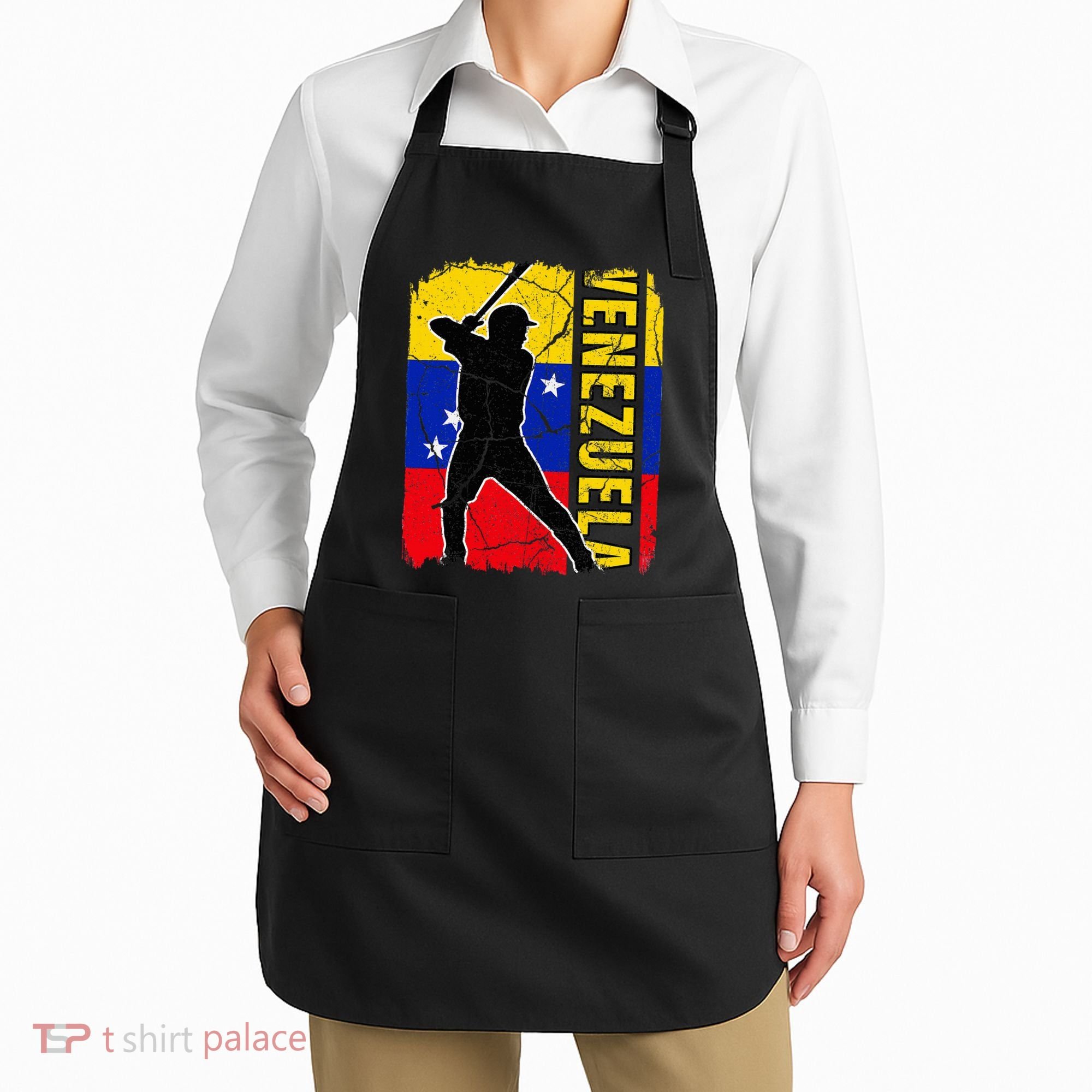 Venezuelan Baseball Player Venezuela Flag Baseball Fans Apron