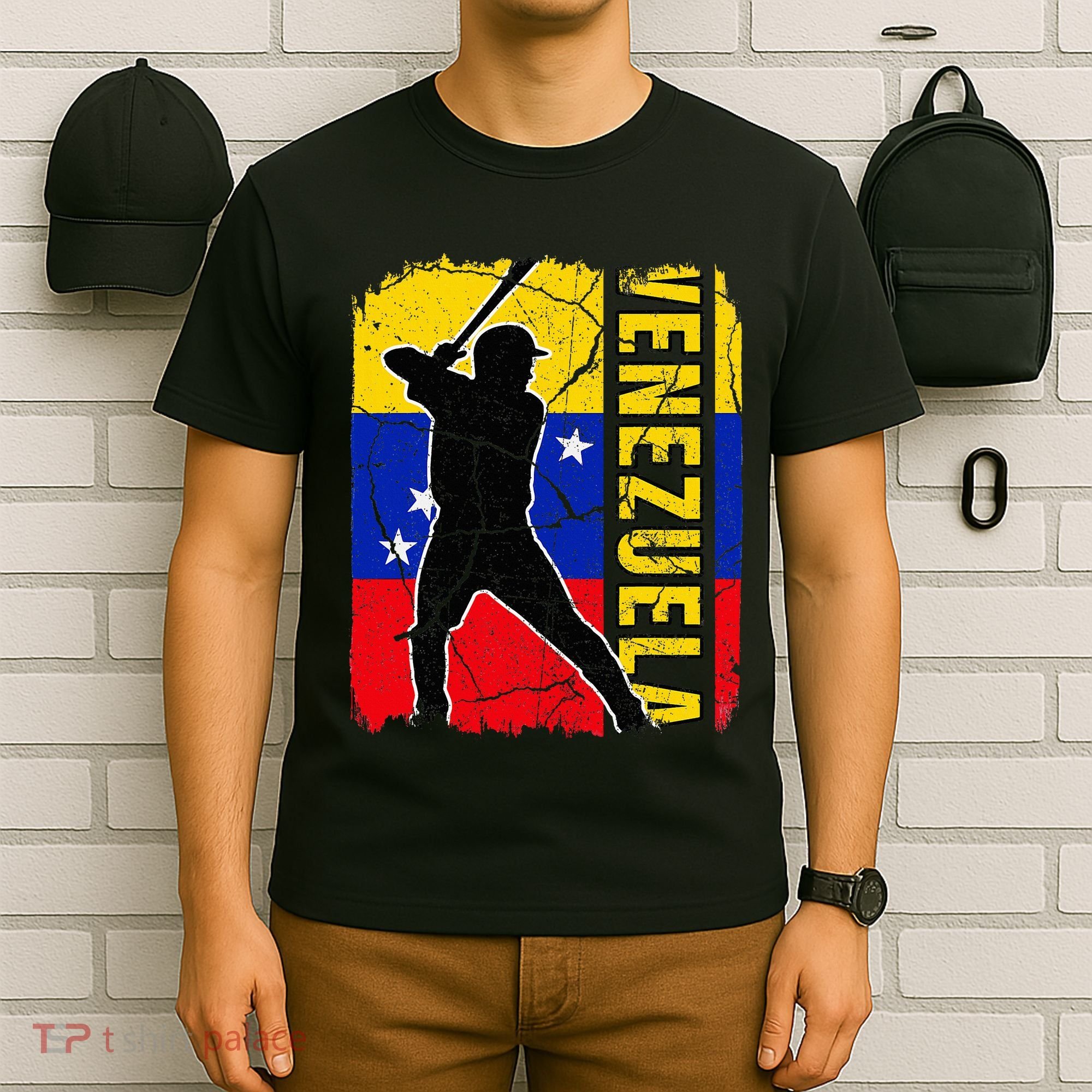 Venezuelan Baseball Player Venezuela Flag Baseball Fans T-Shirt