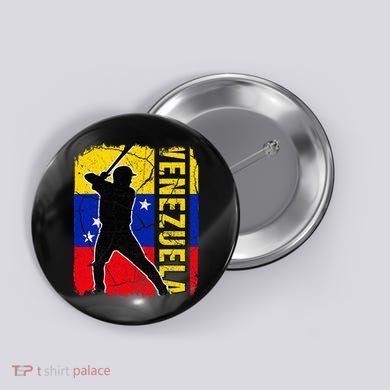 Venezuelan Baseball Player Venezuela Flag Baseball Fans Button