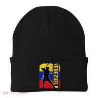 Venezuelan Baseball Player Venezuela Flag Baseball Fans Beanie thumb 0