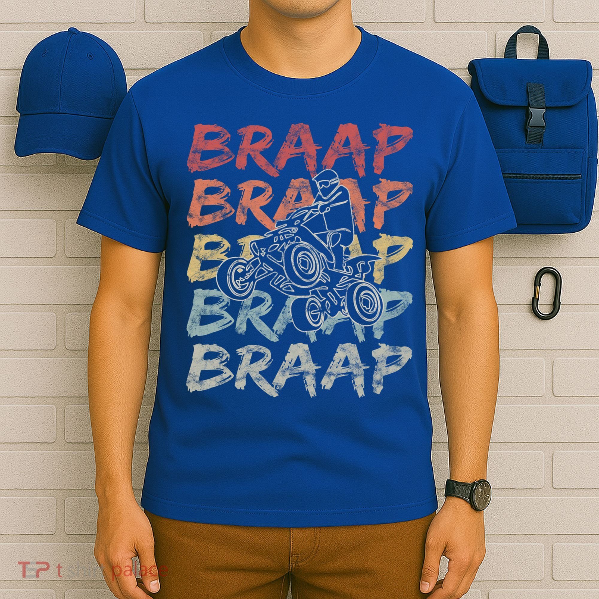 Vintage Braap Quad Biker Gift I Atv Four Wheeler Quad Bike Gift T-Shirt