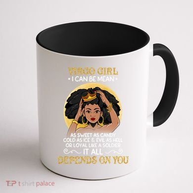 Virgo Black Queen August September Birthday Funny Gift Coffee Mug back
